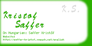 kristof saffer business card