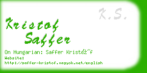 kristof saffer business card